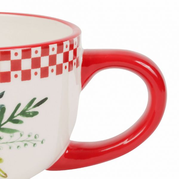 ЧАШКА ДЛЯ ЗАВТРАКА, COMPTOIR DE FAMILLE,  BREAKFAST CUP BLANDINE RED 65CL-D12.5X8.5 DOLOMITE, АРТИКУЛ 200473