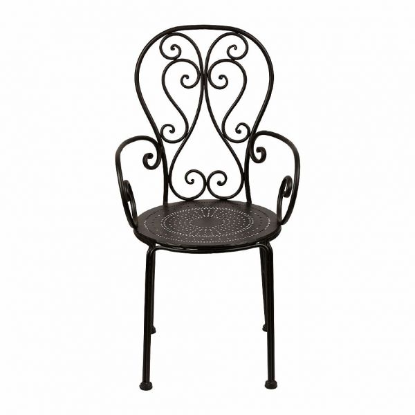 СТУЛ МЕТАЛЛИЧЕСКИЙ ЗАВИТОК, Черный, COMPTOIR DE FAMILLE,  CHAIR VOLUTES BROWN 50.5X47XH91.5CM IRON, АРТИКУЛ 200516