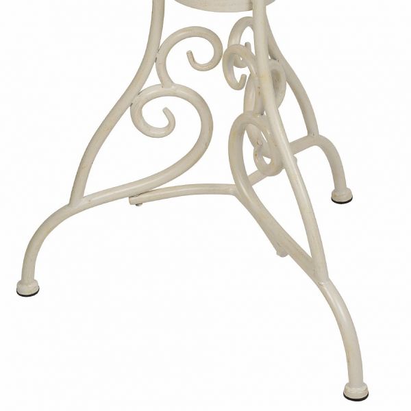 Стол из металла для сада белый, Д71хВ75 см., 200519