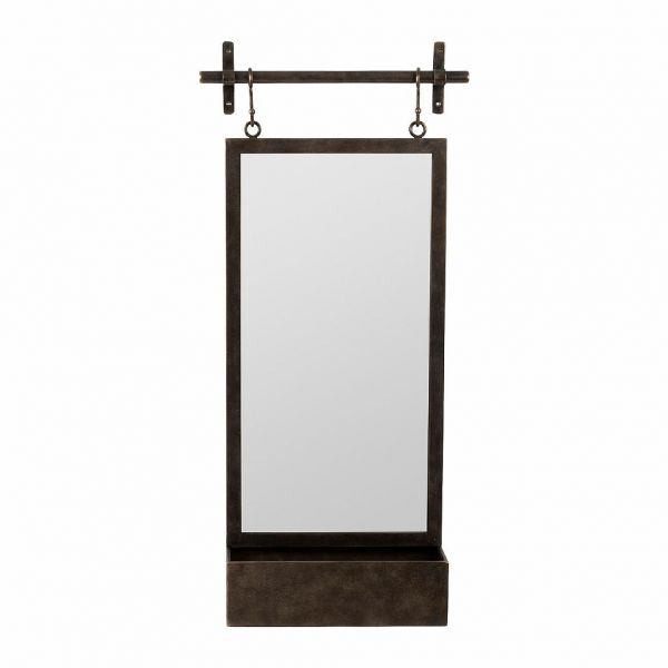 ЗЕРКАЛО, COMPTOIR DE FAMILLE,  MIRROR FERRE BLACK 46X12XH100CM IRON+MIRROR, АРТИКУЛ 201016