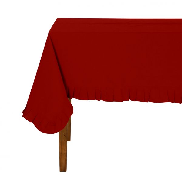 Скатерть с оборками Красный 160X160 см хлопок Comptoir de Famille
