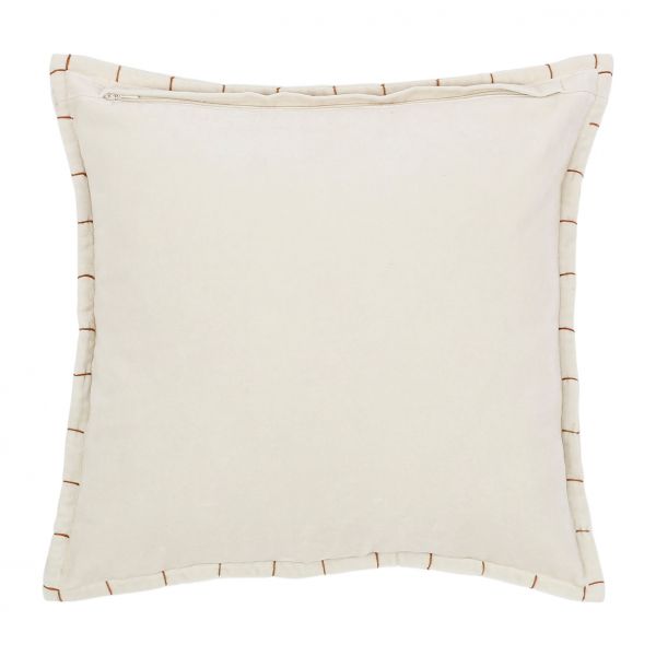 Подушка двухсторонняя FLEURISEMA натуральный с терракотовыми цветами 45X45 см хлопок, бархат,Comptoir de Famille