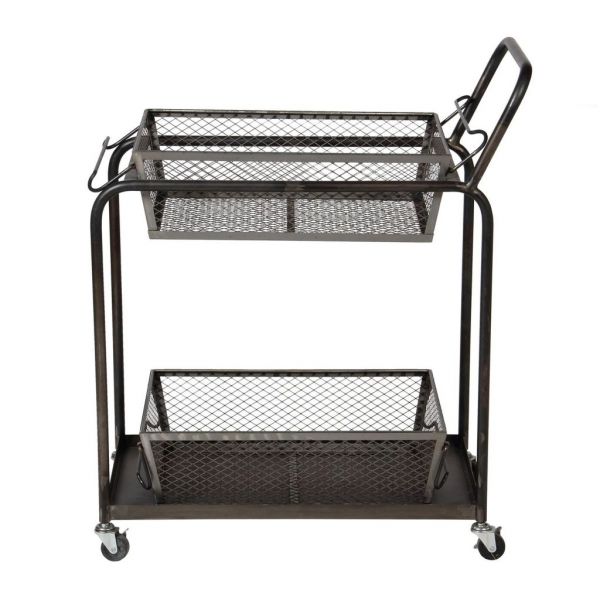 Тележка сервировочная 2 уровня  TROLLEY 2 LEVEL BLACK 76X41X90CM COTE TABLE, Арт,: 24282