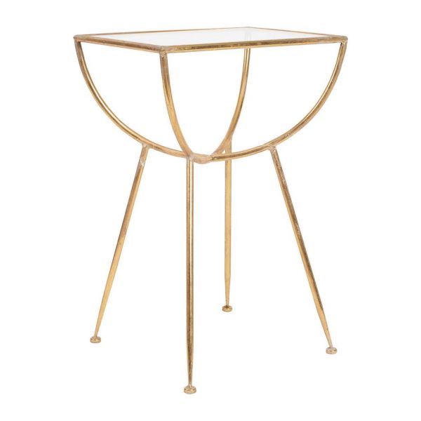 СТОЛ D'APPOINT  SIDE TABLE ELUMINEA GOLD 40X35,5XH60CM IRON+GLASS COTE TABLE, Арт,: 33289