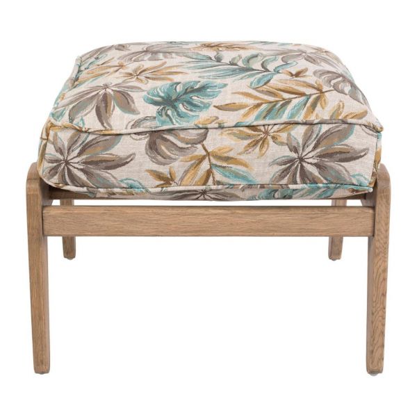 REPOSE PIEDS  FOOTREST LAURELI TURQUOISE 58X53XH50 OAK+POLYESTER COTE TABLE, Арт,: 33497