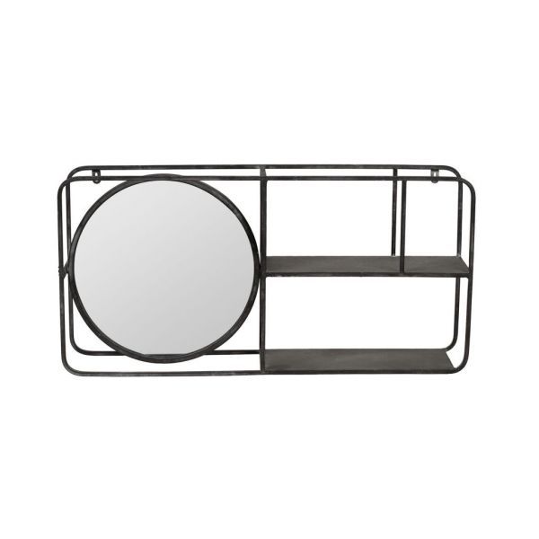 Зеркало METAL BLACK 75,5X15XH37CM IRON+MIRROR COTE TABLE, Арт,: 35315