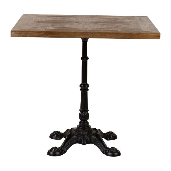 СТОЛ SQUARE TABLE FER FORG’ NAT+BLACK 80X80H75 FIR+IRON COTE TABLE, Арт,: 35982