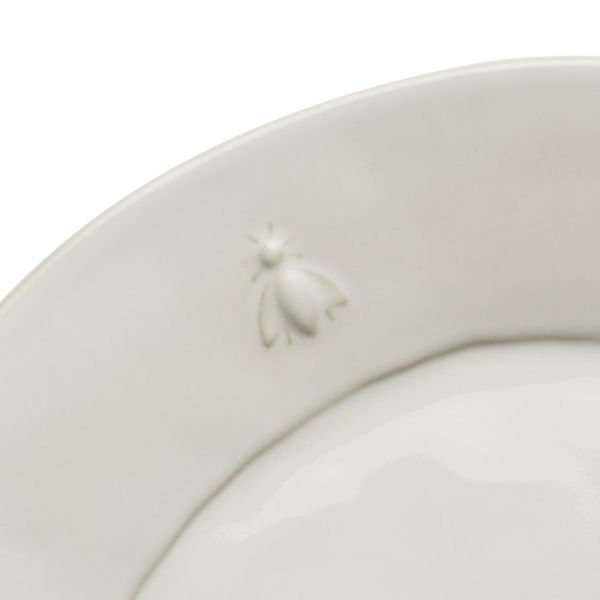 Набор из 4-х обеденных тарелок Д27,4 см, керамика, цвет экрю с пчелой, ABEILLE, La Rochere, 598220